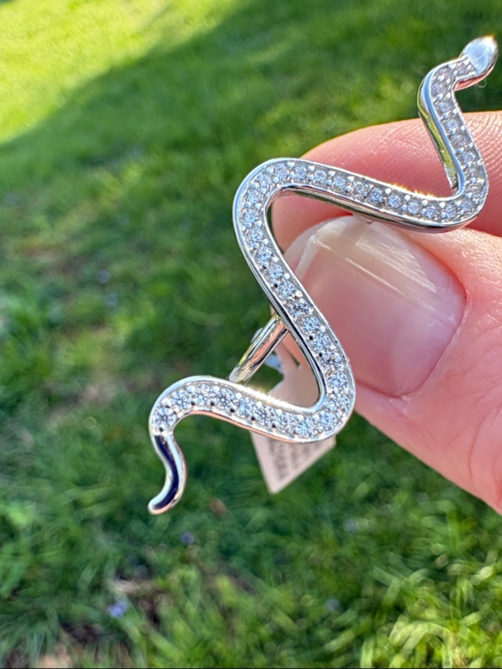 🐍 Sterling Silver and CZ Snake Ring. Size 8. New with tags!
